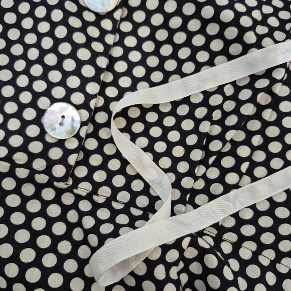 April Cornell Cotton Cap Sleeve 1/2 Button-Front w/ Collar Polka-Dot Dress - 3X - Picture 8 of 12